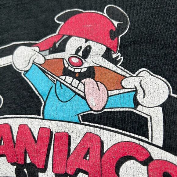 Vintage Animaniacs Warner Bros 1993 Sweatshirt Black Women's Size Large - Picture 9 of 11
